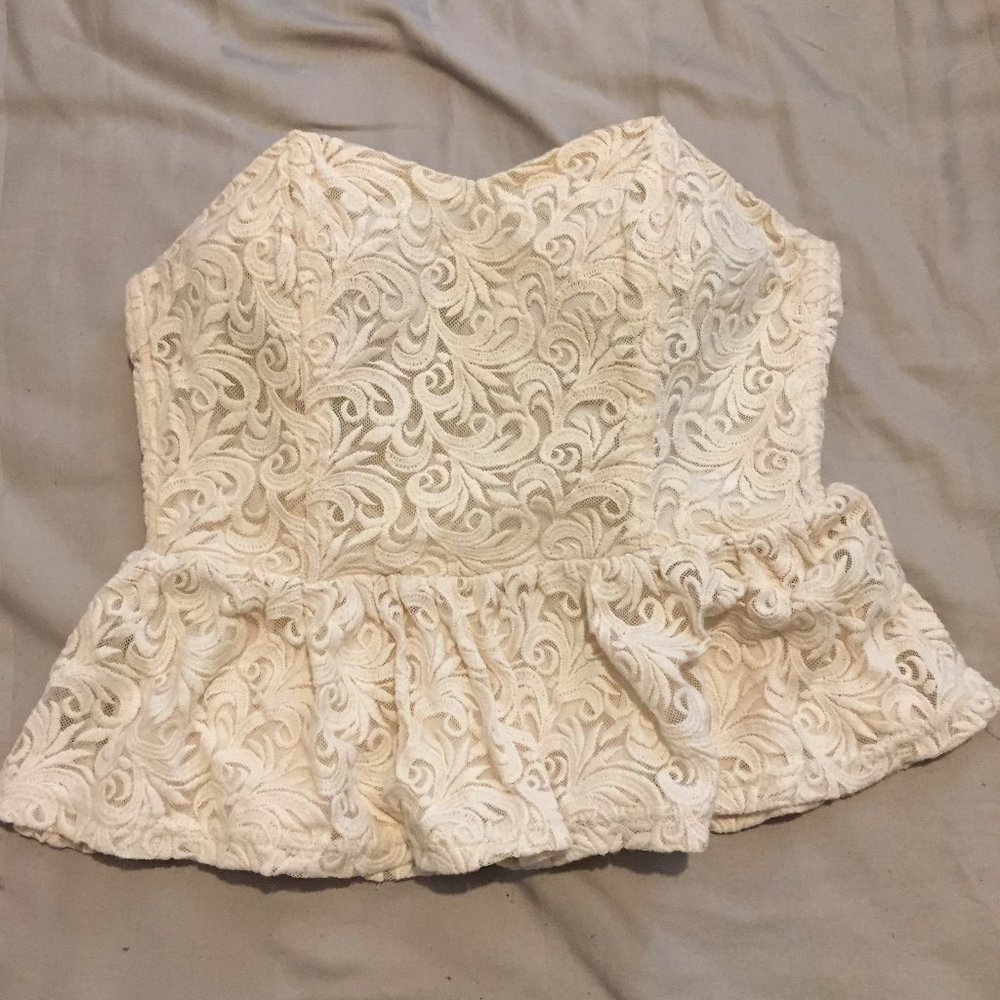 Lace peplum blouse